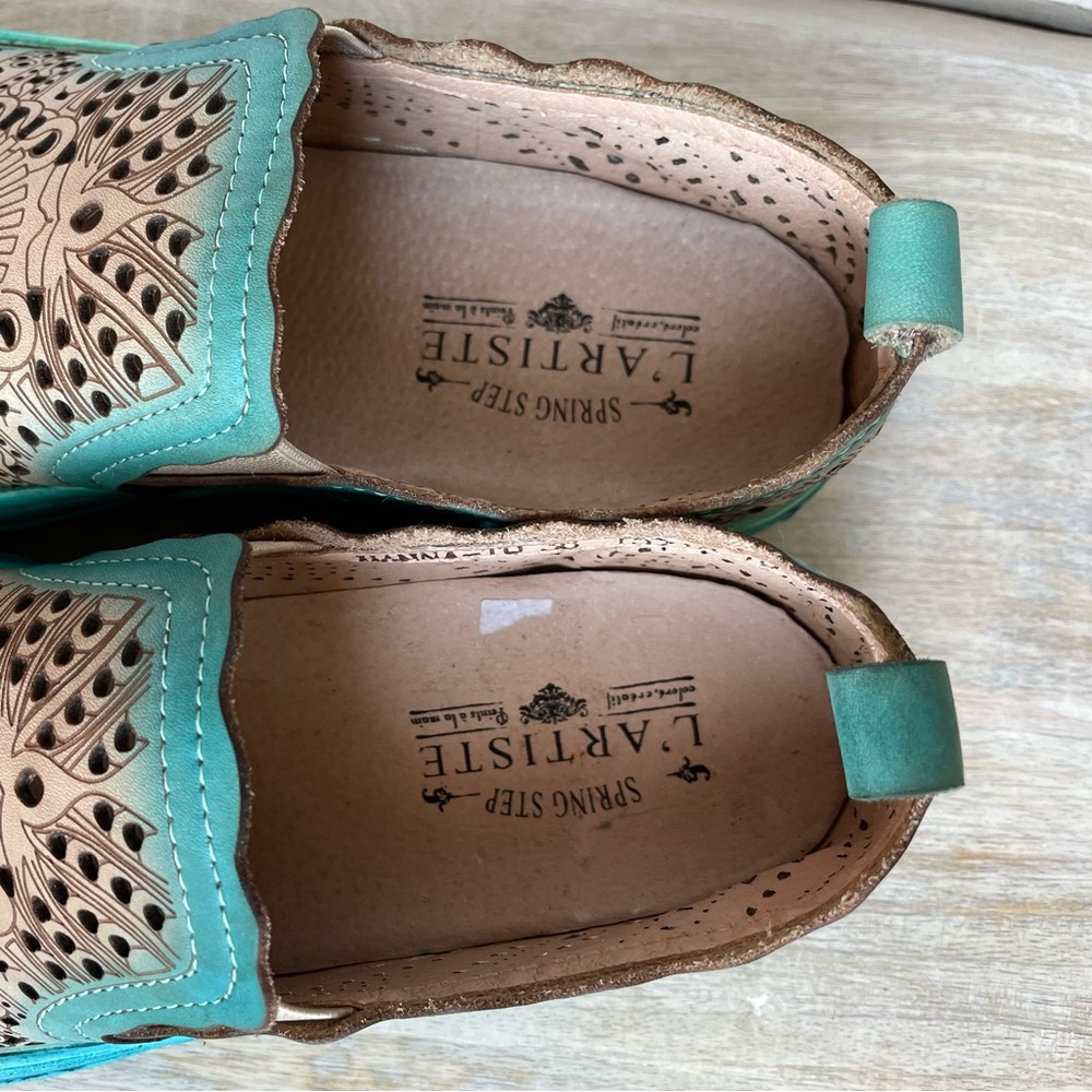 NWT. L’ Artiste Hanna Slip-On Turquoise Shoes - 36 - Picture 5 of 10